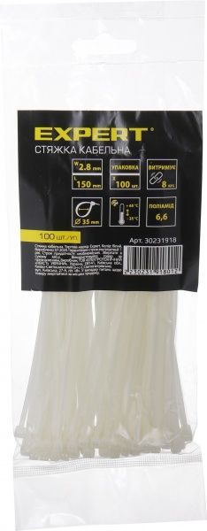 Стяжка кабельная Expert 2.8х150 мм 100шт.CN30231633 белый 