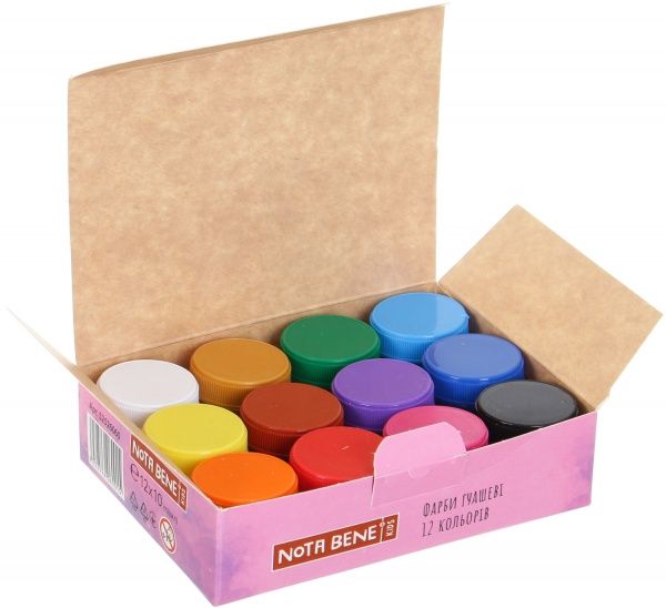 Фарба гуашева Cat рожевий 12 кольорів 10 мл Nota Bene