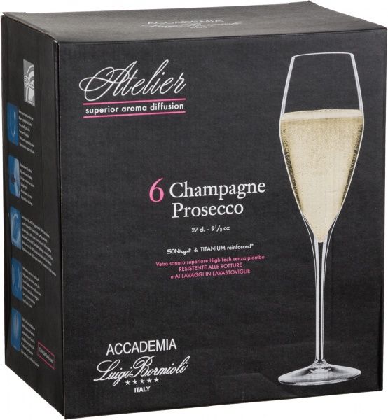 Набор бокалов для шампанского Atelier 270 мл 6 шт. Luigi Bormioli