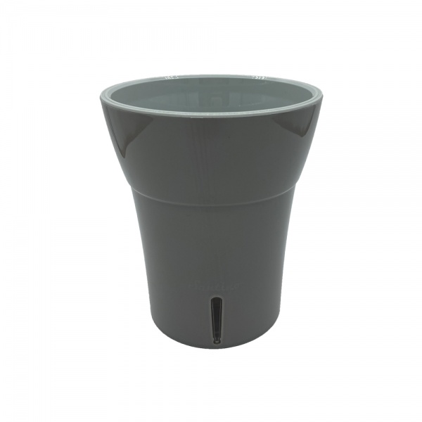 Вазон пластиковий Santino Dali-Dea круглий 1,25 л димчасто-сірий/сірий 