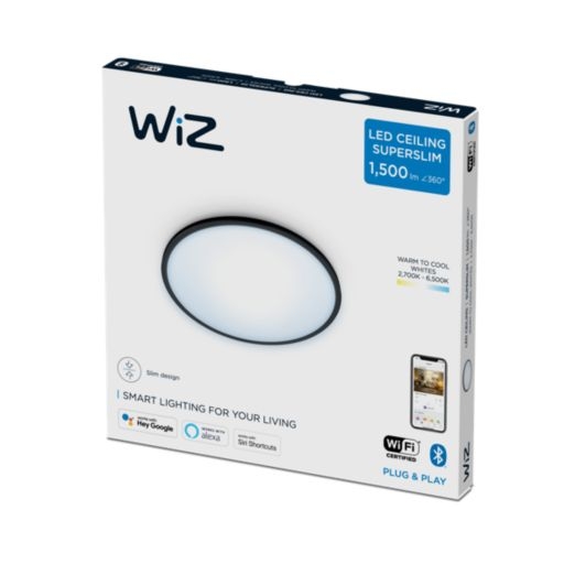 Світильник світлодіодний WiZ SuperSlim Ceiling 2700-6500K Wi-FI чорний (929002685201) 