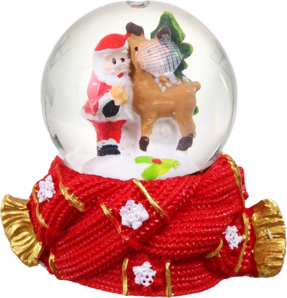 Сувенир новогодний шар снежный JHSD-45-1 светодиодная (LED) 