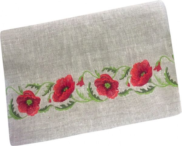 Полотенце Маки 45x65 см серый Галерея льна 