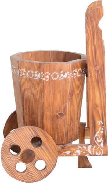 Кашпо декоративное ELSA Ведерко на колесах 44 см 