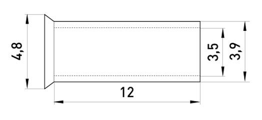 Наконечник E.Next втулковий неізольований 6.0/12 уп.- 100 шт