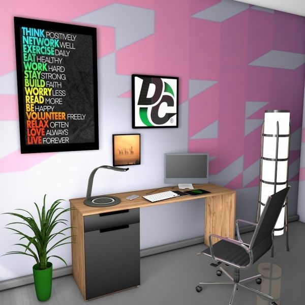 Стол письменный DC Валли дуб тахо/черный 