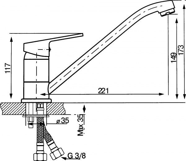 Смеситель для кухни Koller Pool Kvadro KR0900