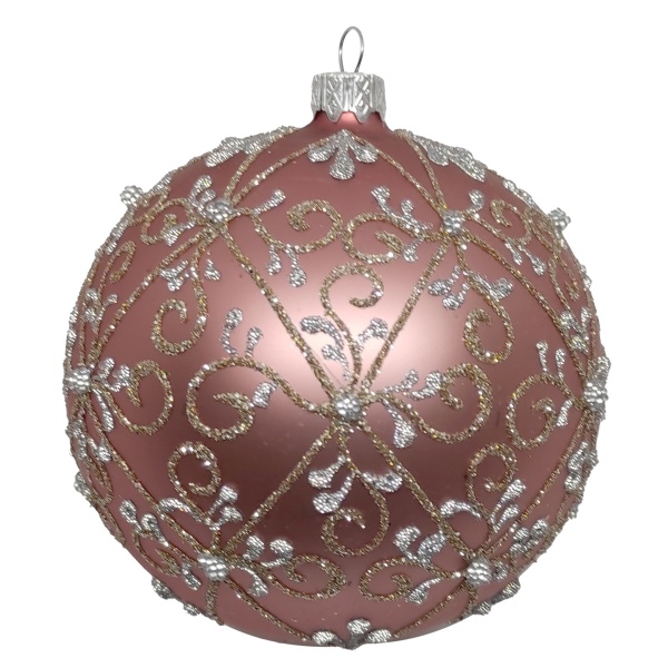 Шар новогодний 80 мм бордовый 9648-1