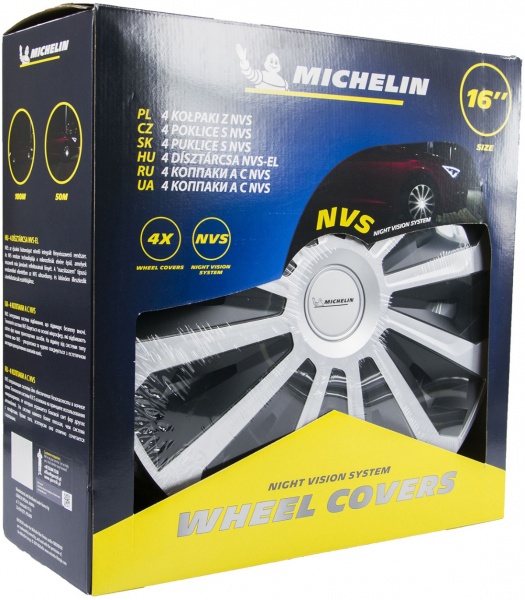 Колпак для колес Michelin Cosmo Silver Black 32668 R14 4 шт. серебряный/черный 