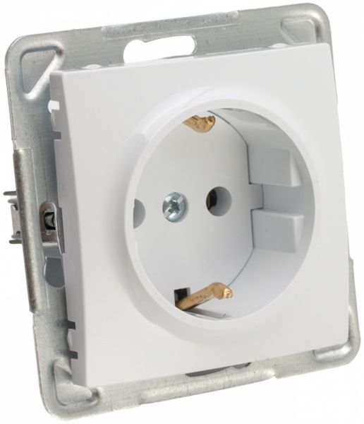 Розетка с заземлением Ospel Impresja 16 А 250 В без шторок белый