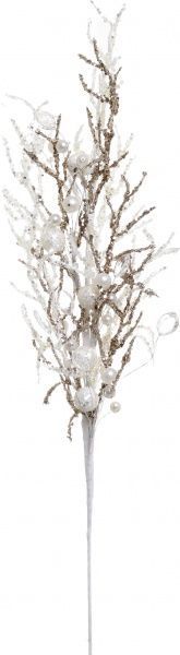 Декорація новорічна Гілка корал з перлами 75 см EPI-16A5129 