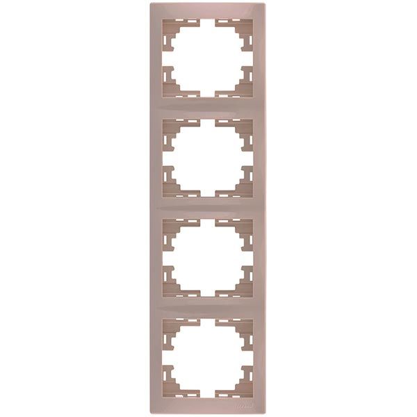 Рамка чотиримісна Lezard MIRA вертикальна кремовий 701-0300-154