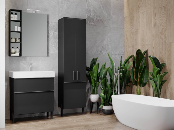 Пенал для ванной комнаты ЮВЕНТА Manhattan MhP-170 Black