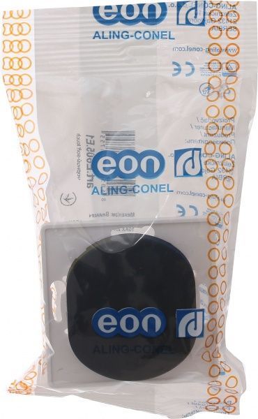 Вимикач одноклавішний Aling-Conel Eon без підсвітки 10 А 250В чорний E605.E1