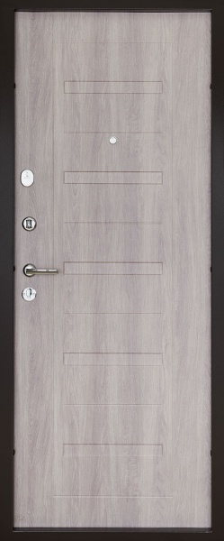 Дверь входная Abwehr АМ-54 096Л (V) Avers+Kale НЧ тик / дуб немо серебряный 2050x960 мм левая