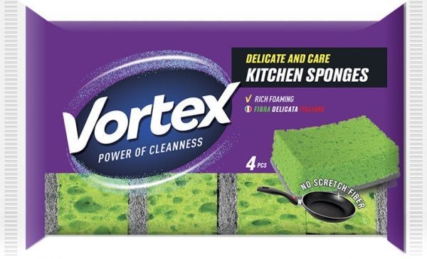 Губка Vortеx для деликатных поверхностей 4 шт.