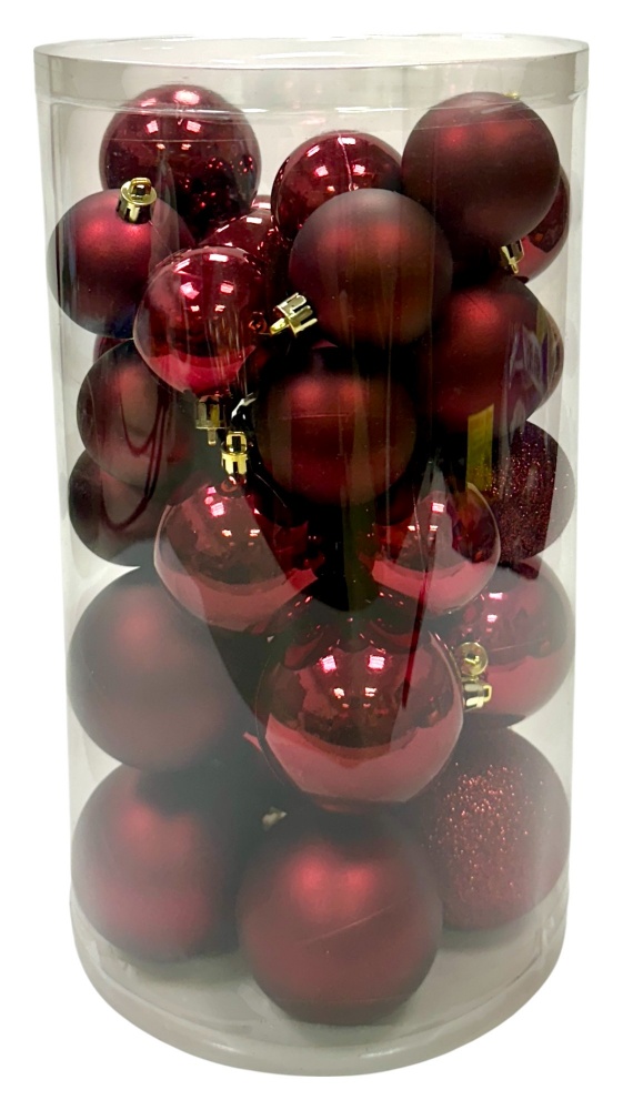 Куля новорічна 36 шт 2 фактури і 3 кольори в асортименті