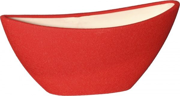 Кашпо керамічне Оріана-Запоріжкераміка Лодочка шовк червоний овальний 2,5л червоний 