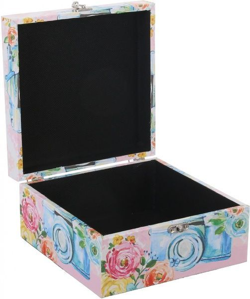 Шкатулка для украшений Розовая фотокамера 20x21x10 см