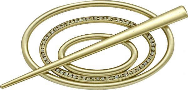 Заколка Овал 2 Элит 60х100 мм золото В0022-3 MISLT