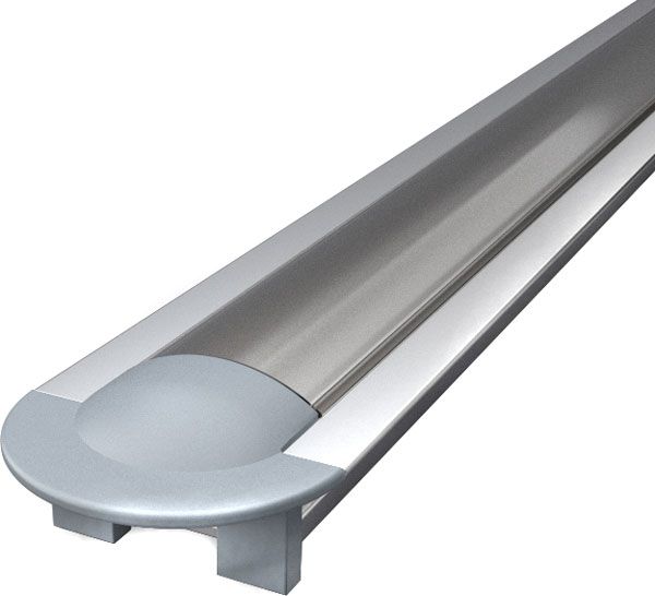 Профиль алюминиевый АЛЮПРО ПАК-0052 Z306/AS врезной анодированный с прозрачной линзой и 2 заглушками 200 см 