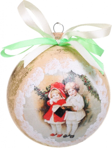 Шар новогодний Декупаж d 80 мм в ассортименте