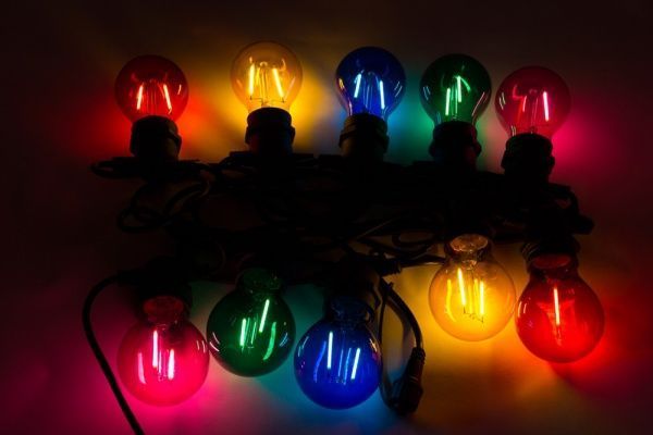 Электрогирлянда линейная лампа с 2 нитями светодиодная (LED) 10 ламп 8,4 м