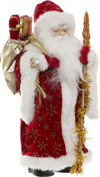Декоративна фігура Дід Мороз в червоній шубі 40 см 