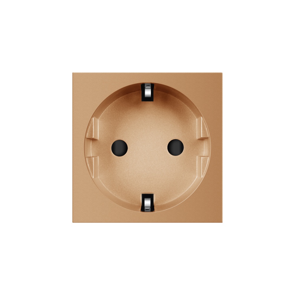 Механізм розетки побутова із заземленням Livolo C7 IP20 золотий VL-C7-C1EU-13