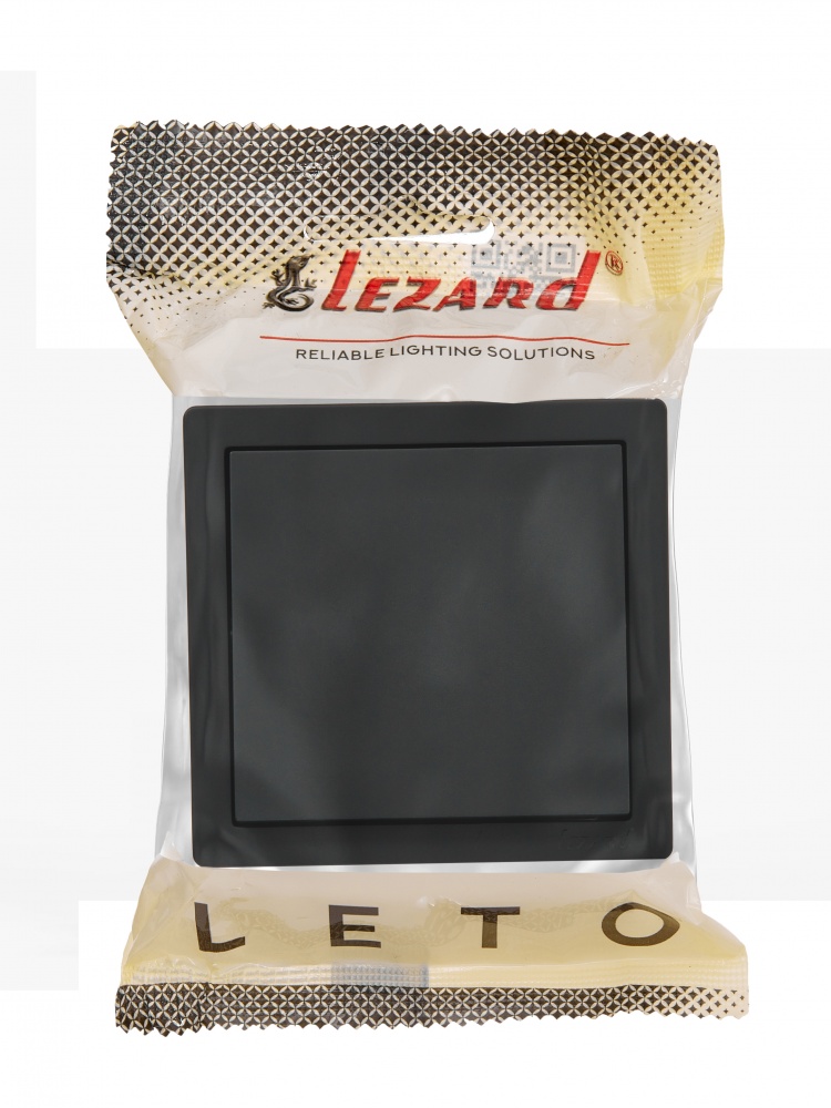 Вимикач одноклавішний Lezard LETO без підсвітки антрацит 752-4200-100
