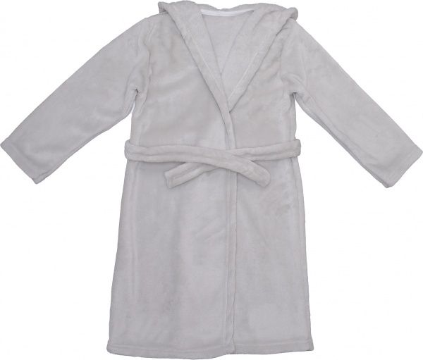 Халат детский Роза с капюшоном р.122 серый 