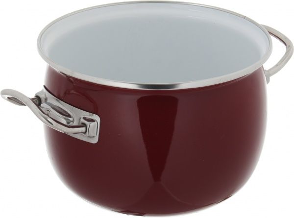 Каструля з кришкою сферична емальована 3,5 л Бордо Bella Vita