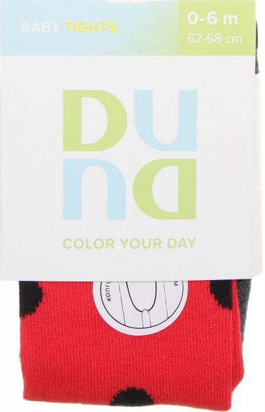Колготки детские для девочек Duna 4934 р.62-68 красный с черным 