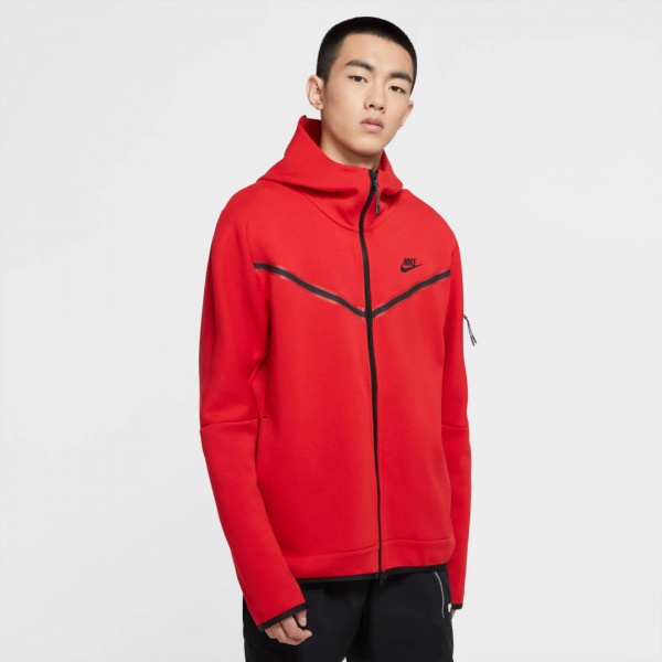 Джемпер Nike M NSW TCH FLC HOODIE FZ WR CU4489-657 р. S червоний
