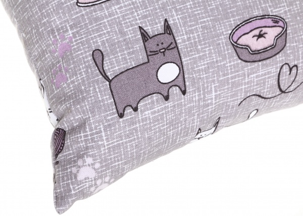Подушка декоративна Кіт на кухні 40x40 см сіро-бузковий Homeline 