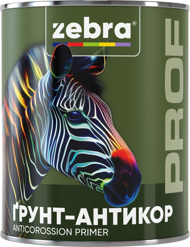 Ґрунт-антикор ZEBRA Prof 017P Сірий мат 12кг