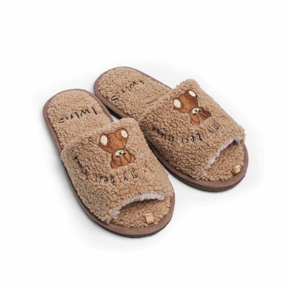 Тапки домашние Twins BEAR с вышивкой 15862 р.38/39 коричневый