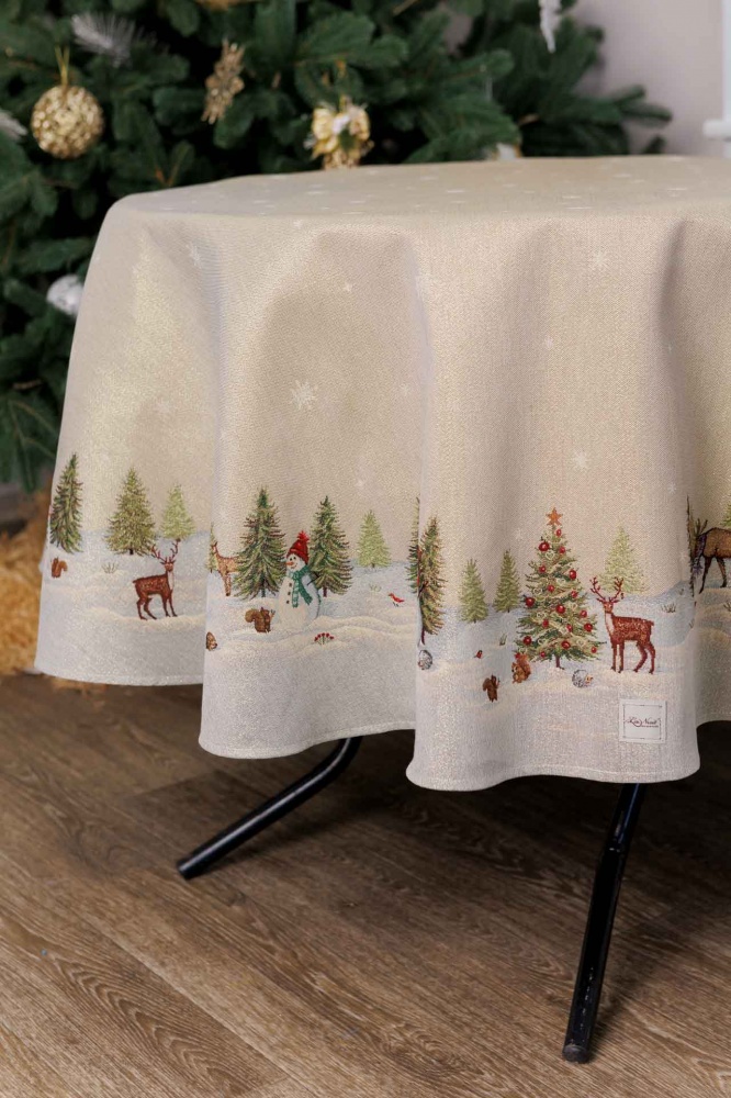 Скатерть круглая Зимний лес Ø 180 см La Nuit