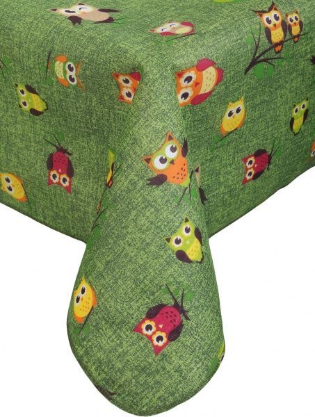 Скатерть Ginestra совы 120x160 см зеленый Gemitex 