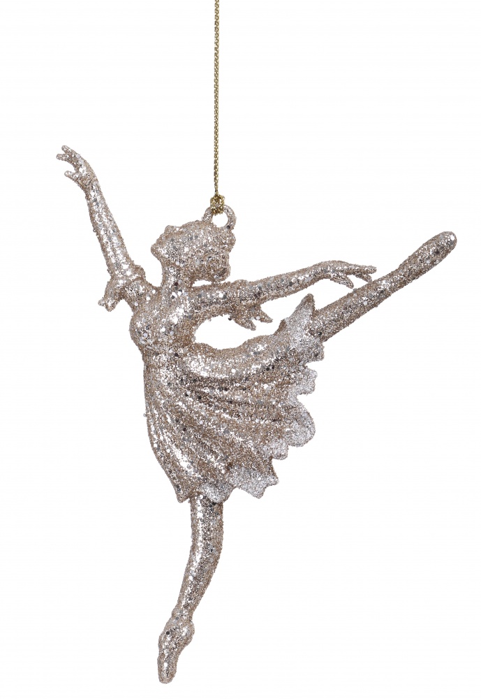 Подвеска пластиковая балерина ажурная/с присыпкой ассорт. 15 см EPI-P151207