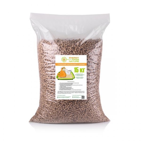 Наповнювач для туалету Energy From Nature з соломи 15 кг