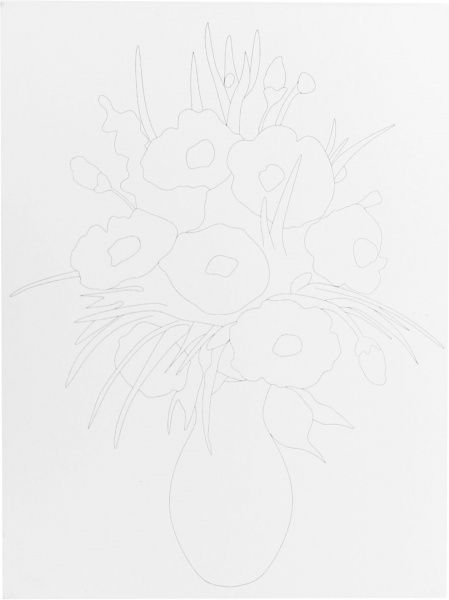 Полотно на картоні з контуром Натюрморт № 20 Rosa Talent