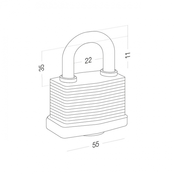 Замок навісний Horst HR-WLS-50E відкритий (амбарний) 