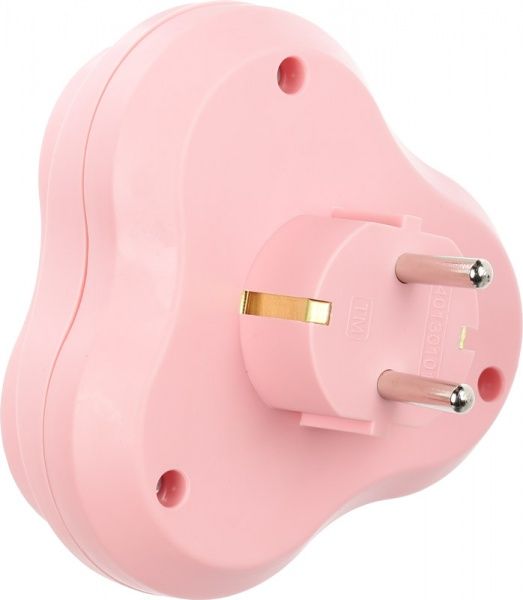 Тройник Nilson с заземлением 3 гн. розовый 40520101 