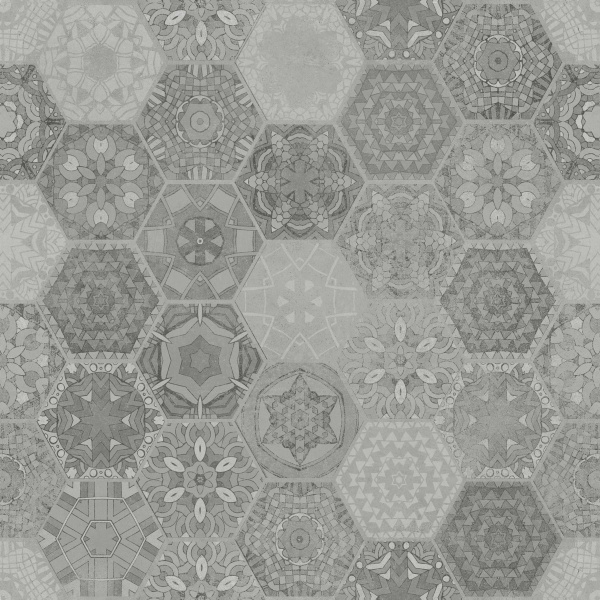 Плитка Stargres Patchworkhexagon grey 60x60 