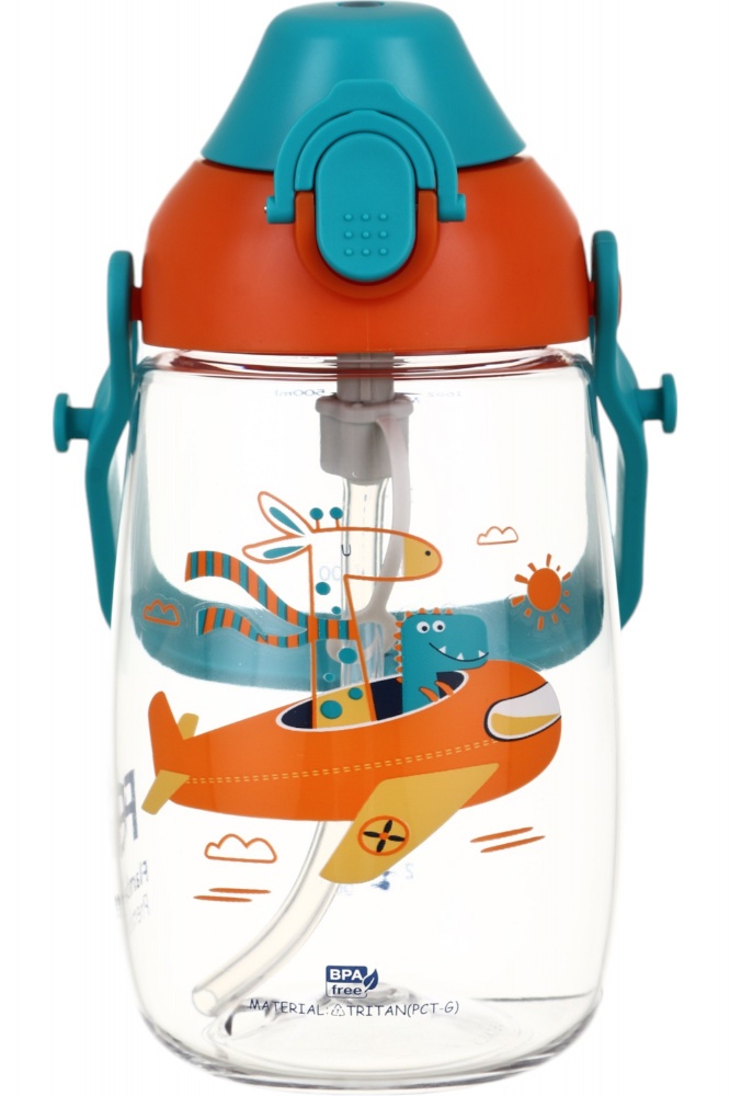 Пляшка для води Flamberg Premium Bambino 500 мл помаранчевий із бірюзовим