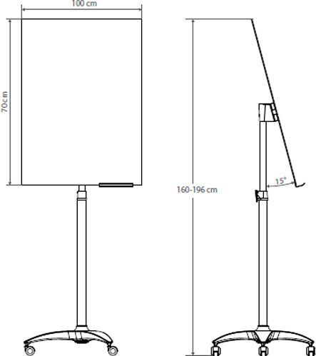 Флипчарт 2х3 стеклянный 100х70 см Black TFSZ