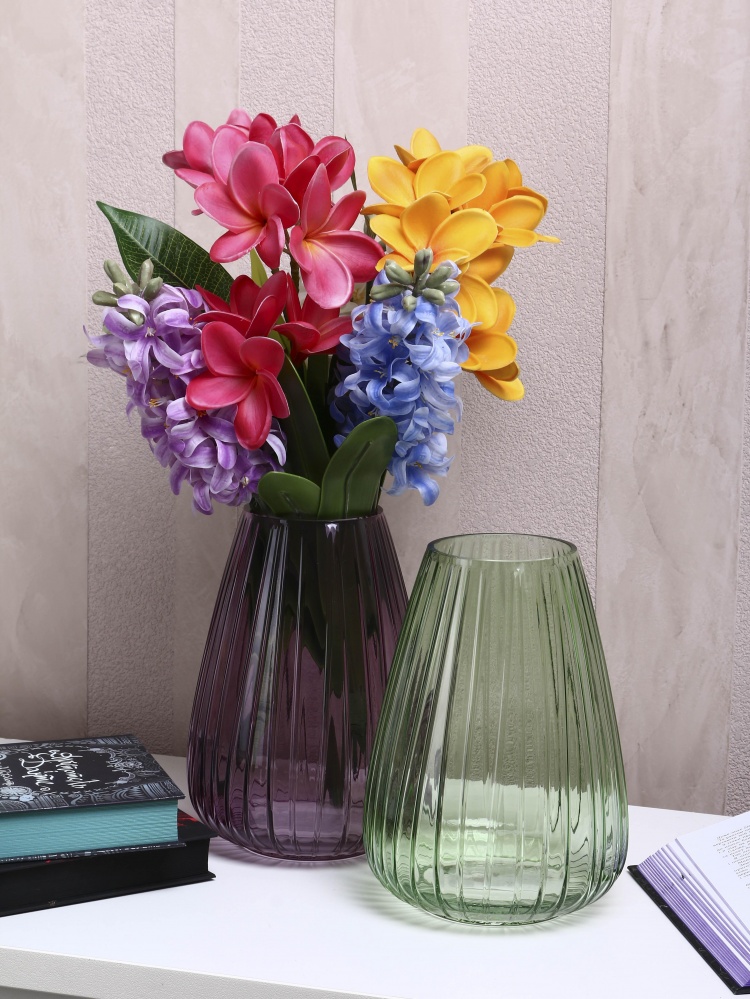 Ваза скляна Sensio Drops 22,5 см зелена JY-913DFX01A