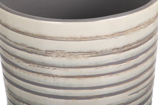 Кашпо керамическое Перелив круглый (064-6.8-7528L) серый 
