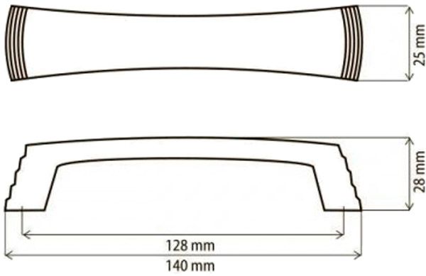 Мебельная ручка UG 1408 128 мм матовый хром DC